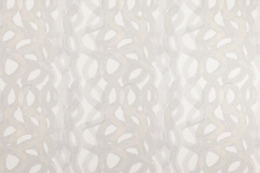 Neutral pearl-toned wallpaper featuring subtle, tangled abstract patterns.