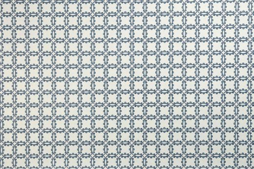 Marima Printed Wallpaper in deep cobalt blue, blending geometric circles with organic motifs for a rich, contemporary design.