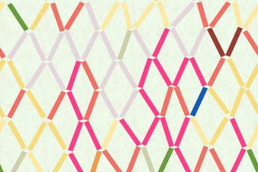 Porto Printed Wallpaper in Fuchsia – dynamic pink and multi coloured geometric design, layered and textured for a playful and vibrant look in kids’ spaces.