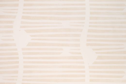 Shore Lines Wallpaper in Vanilla features soft cream and pale sand stripes, evoking sun-bleached coastal tones with a painterly, abstract finish.