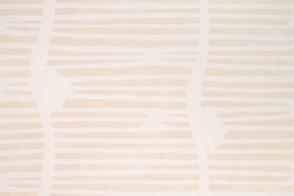 Shore Lines Wallpaper in Vanilla features soft cream and pale sand stripes, evoking sun-bleached coastal tones with a painterly, abstract finish.