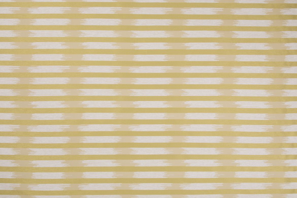 Capri Outdoor Woven Fabric in D’oro – golden-toned geometric stripe fabric for outdoor cushions and upholstery