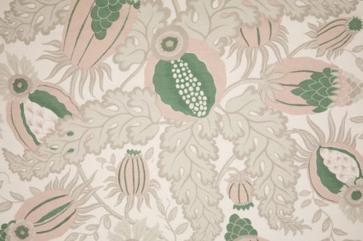 Carnival Performance Fabric in Latte – warm neutral background with vibrant floral Pomegranate print on high-performance fabric for indoor and outdoor décor