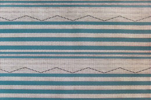 MARE Performance Woven Fabric in Turchese, featuring a bold zigzag stripe in turquoise and neutral tones, ideal for adding vibrancy and texture to interior and exterior high-traffic spaces.