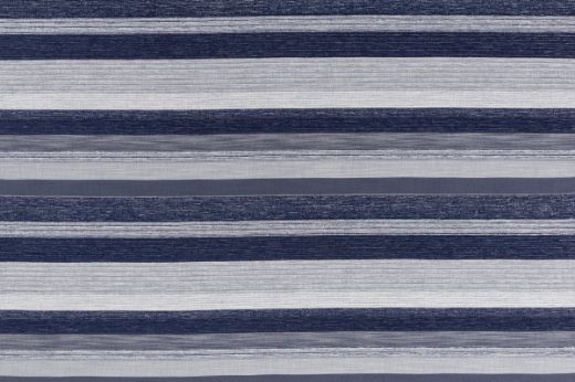 Maya Perennials® Performance Fabric in Azzurro, showcasing sea-toned stripes with a textured finish, ideal for high-traffic, design-led spaces.