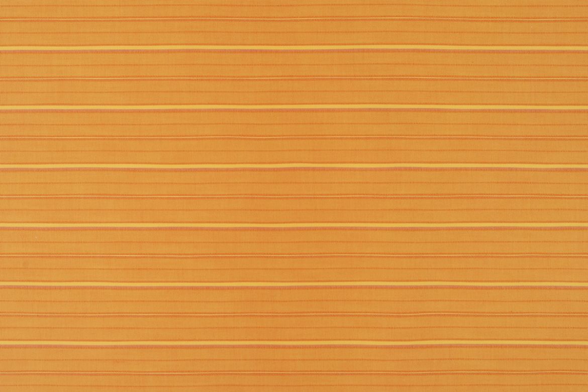 A horizontal stripe woven fabric in arancio, blending warm orange, yellow, and earthy tones for a striking, durable outdoor design.