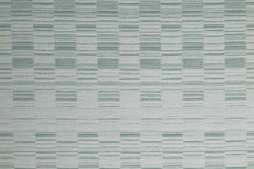 An outdoor, performance woven geometric stripe design in pale green tonal colours.
