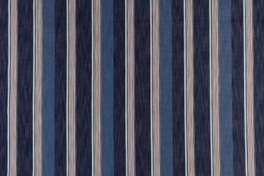 Verano Perennials® Performance Woven fabric in Azzurro — a serene blue stripe pattern evoking coastal charm and poised sophistication for outdoor spaces.
