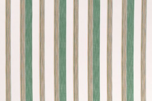 Verano Perennials® Performance Woven fabric in Verde — a cultivated green stripe pattern infused with a fresh, natural rhythm, ideal for refined outdoor upholstery.