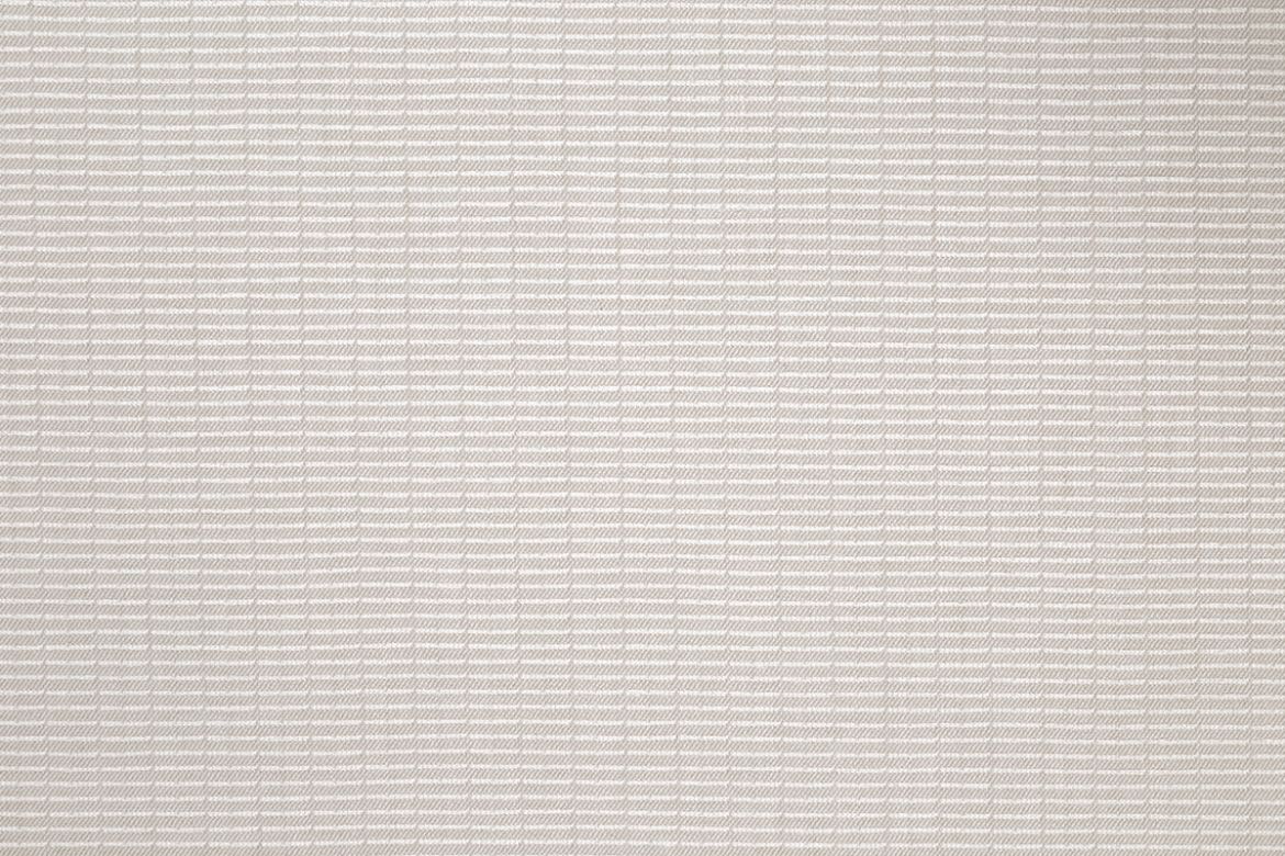 An outdoor, performance woven stripe in natural and white colours.