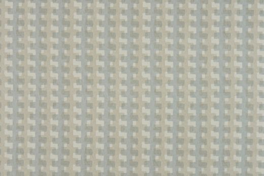 Cremaillère Printed Wallpaper in Sky, featuring soft pale blue and grey tones in a geometric design, ideal for creating a serene and sophisticated atmosphere in any room.