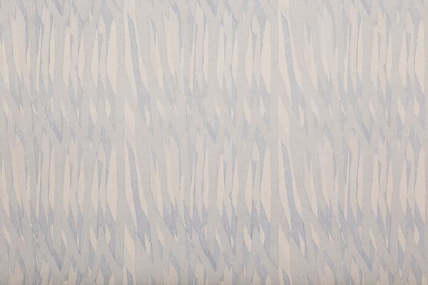 Christopher Farr Breakwater printed wallpaper in soft sky blue on white background, featuring a bold geometric pattern. Designed for Christopher Farr Cloth.