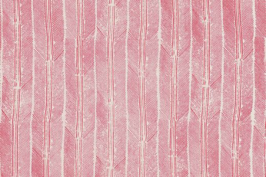 Hot pink feather stripe print on natural linen background