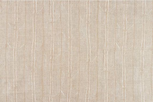 White feather-inspired stripe on raw natural linen base
