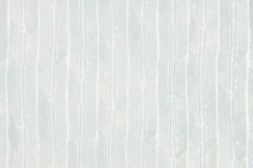 Soft pale blue feather stripes on a white linen ground