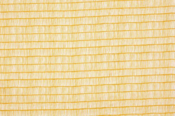 Crochet Printed Linen Fabric in Lemon, featuring a soft yellow and white two-tone design with a Scandi-inspired linear pattern on sustainable linen.