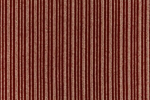Divide Woven Fabric in Terracotta, with deep clay red and neutral stripe tones in a textured weave, ideal for warm, rustic interior styling.