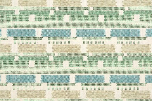 Loom Weave woven fabric in Green, blending blue, green, and natural hues. A dynamic pattern with cultivated colour and design-led texture.