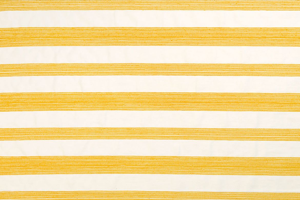 Nomad Woven Fabric in Lemon – wide-stripe design in soft yellow and natural tones, ideal for upholstery, blinds, and tailored soft furnishings.