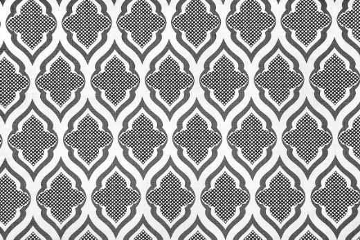 Ravenna Printed Fabric in Charcoal – strong black and neutral geometry printed on linen delivers a refined monochrome statement for contemporary spaces.