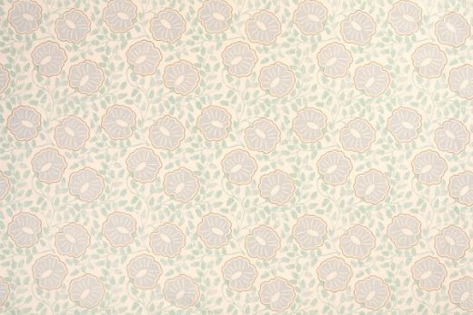 Soft pale blue base with intricate paisley design, featuring floral motifs in delicate tones of blue, creating a serene and calming atmosphere.