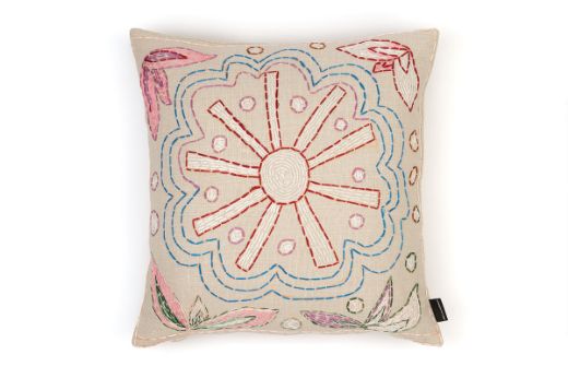 Picture of Refugee Craft Group White Cosmos Cushion