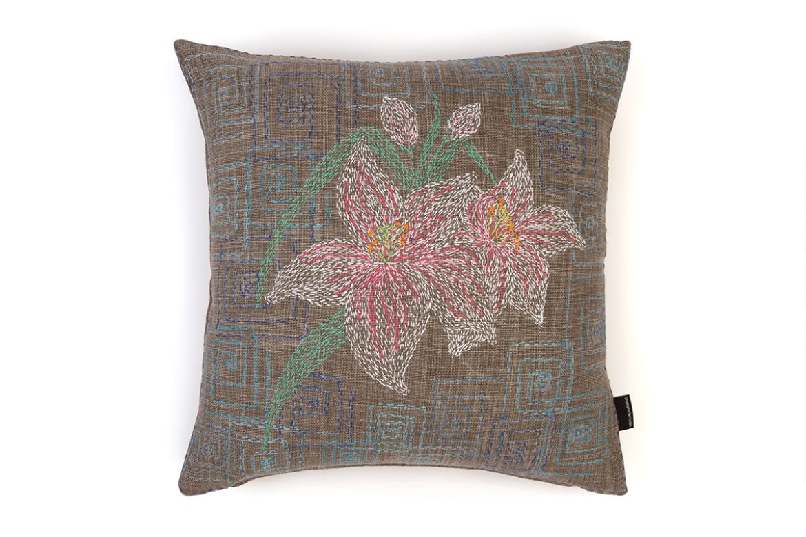 Picture of Refugee Craft Group White Lily Cushion