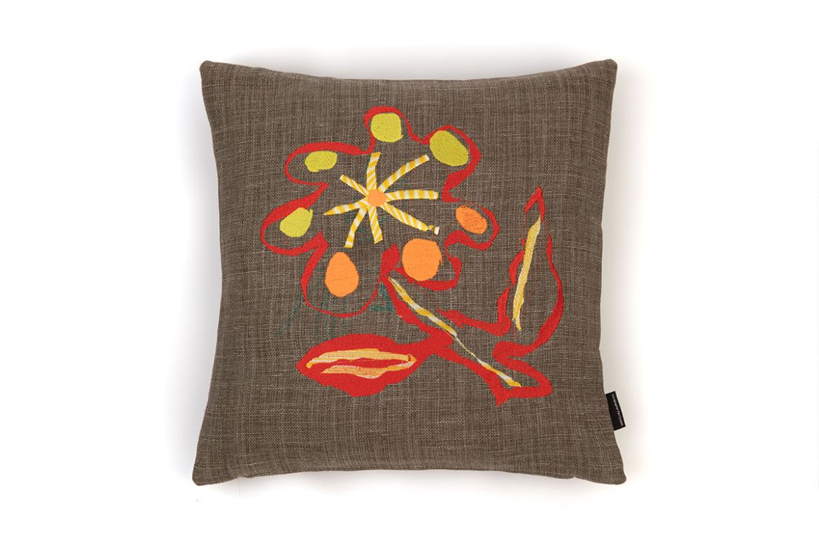 Picture of Alice Kettle Red & Orange Marigold Cushion