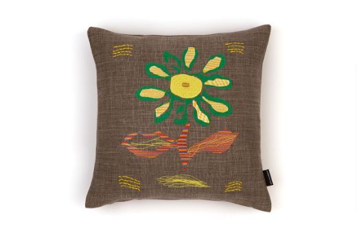 Picture of Alice Kettle Yellow Tiger Flower B Cushion 