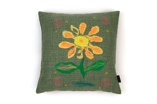 Picture of Alice Kettle Orange & Yellow Tiger Flower A Cushion