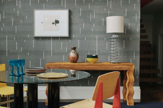 Picture of WITH VERTICALS RAFFIA WALLPAPER 