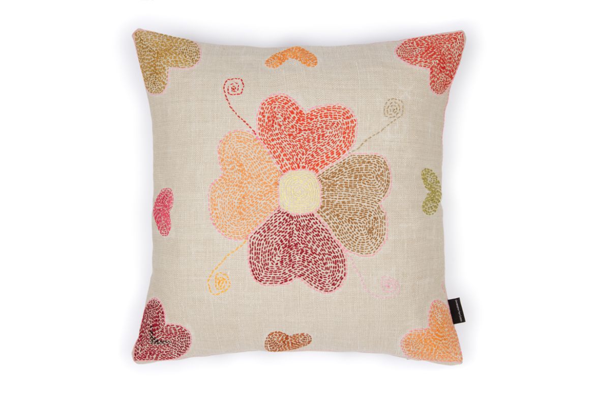 Picture of Heart Flowers Cushion 