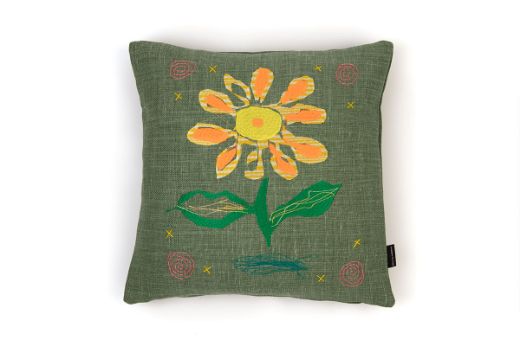 Picture of Alice Kettle Orange & Yellow Tiger Flower B Cushion