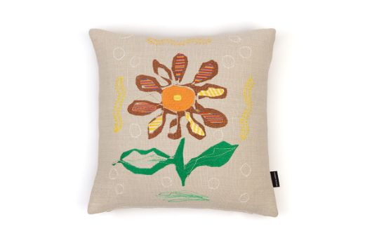 Picture of Alice Kettle Brown Flower A Cushion