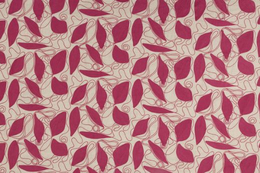 Foliage embroidery hot pink leaves