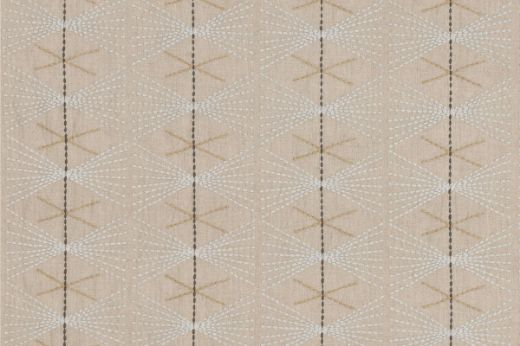 mikado geometric embroidered natural fabric