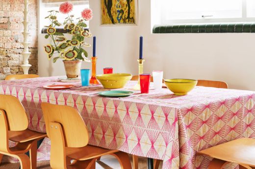 mikado table cloth hot pink dining room