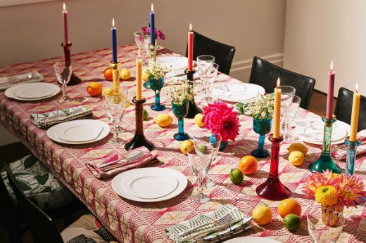 mikado table cloth hot pink dining room