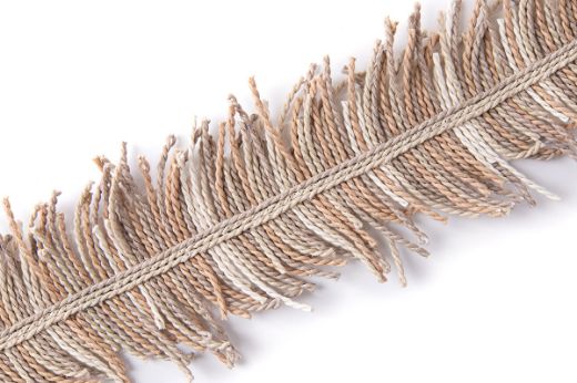 Natural texture raffia fringed trim