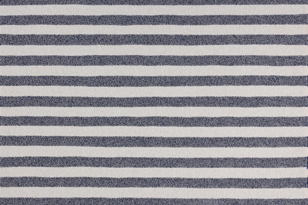 Calvari Azzurro performance outdoor woven striped fabric by Christopher Farr Cloth