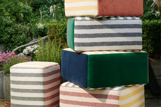 Calvari performance outdoor woven striped fabric by Christopher Farr Cloth