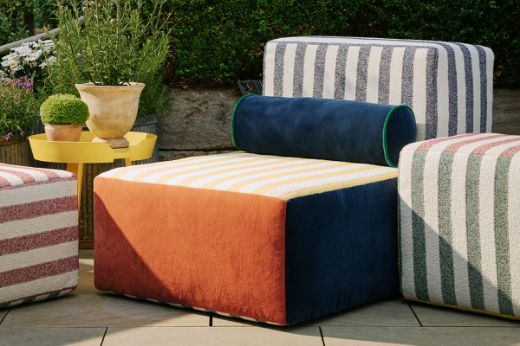 Calvari & Inca Velvet performance outdoor woven striped fabric by Christopher Farr Cloth