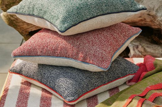 Deia textured plain outdoor performance fabric cushions