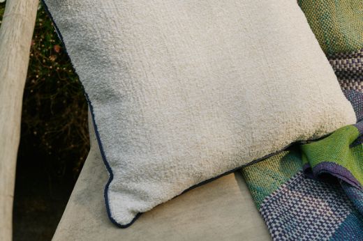 Deia neutral textured outdoor performance fabric cushion